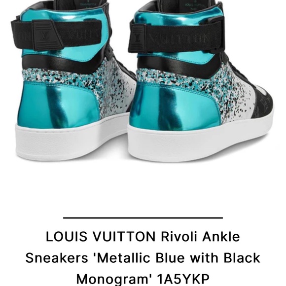 Louis Vuitton Rivoli Ankle Sneakers Metallic Blue  - Size 8 - Picture 6 of 6